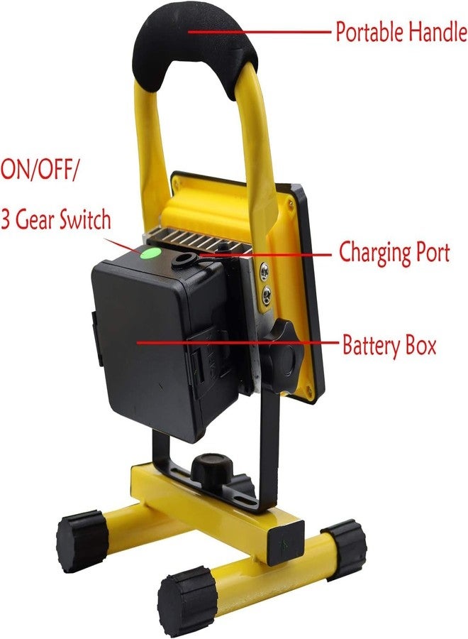 zarini مصباح زاريني للطوارئ للتخييم - 2400 لومن، 3 أوضاع إضاءة، أصفر - مزود بمنافذ USB، وكابل واحد، و3 بطاريات ليثيوم أيون - مصنوع من البلاستيك والألومنيوم - Image 5